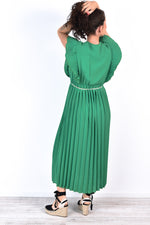 Robe longue plissée cache-cœur – Nelly