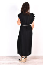 Robe longue plissée cache-cœur – Nelly