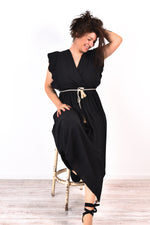 Robe longue plissée cache-cœur – Nelly