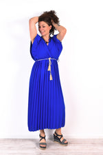 Robe longue plissée cache-cœur – Nelly