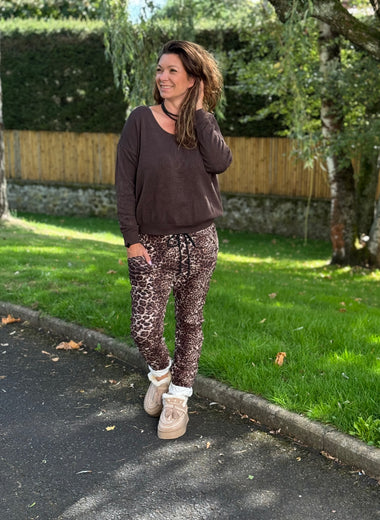 🖤 Pantalon Léopard – Taille unique jusqu’au 44