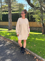 Robe sweat oversize – Beige, noir ou marron – Taille unique jusqu’au 46