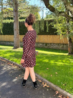 ★ Robe fluide à pois – col rond, manches longues