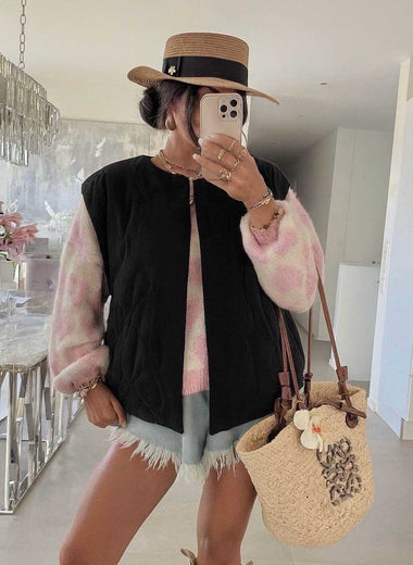★ Gilet sans manches matelassé – Noir ou Blanc cassé