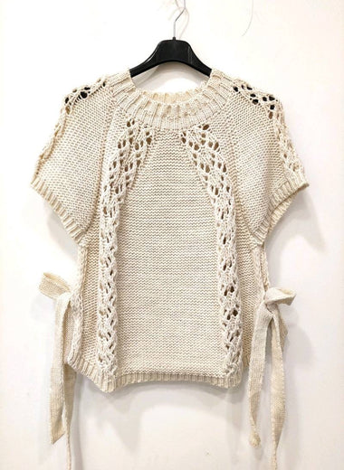 ★ Pull ajouré à liens – Beige ou Noir