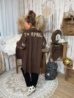 ★ Veste effet jean "April" – Esprit vintage & détails léopard