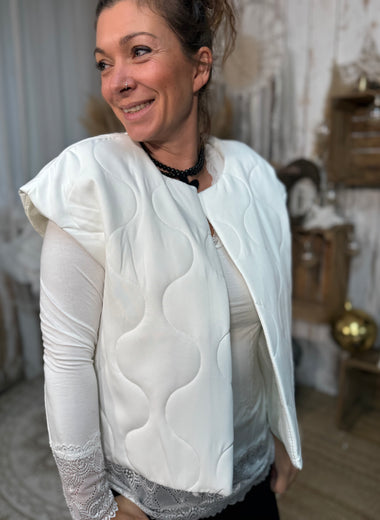 ★ Gilet sans manches matelassé – Noir ou Blanc cassé