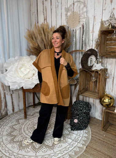 ★ Manteau sans manches effet mouton – Douceur & style assuré