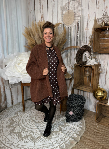 Manteau moumoute demi-saison – Marron, noir ou beige – TU jusqu'au 50 ★