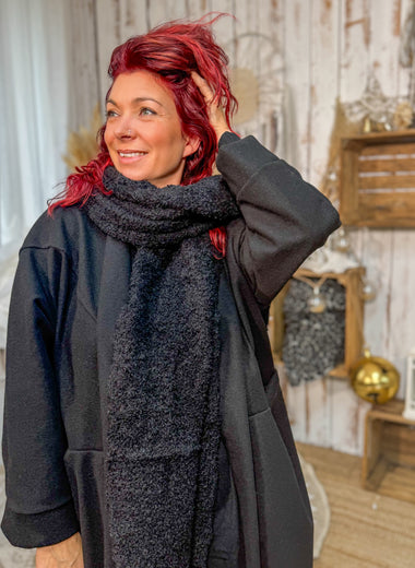 Écharpe moumoute toute douce noire ★ Loulou l’Étoile