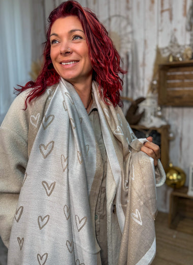 Écharpe douce à cœurs noirs ★ Loulou l’Étoile