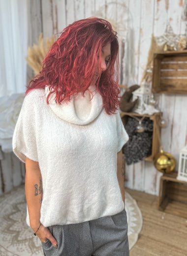 Pull sans manches col roulé – Loulou l’Étoile ★ Tout doux ★ Made in Italy