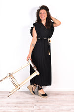 Robe longue plissée cache-cœur – Nelly