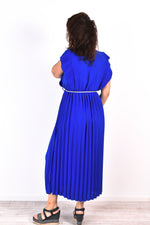 Robe longue plissée cache-cœur – Nelly