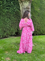 Robe Longue Léopard Col V – Clarisse