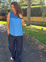 Pantalon à rayures – Taille unique 36/44 – Marine ou Noir 🖤
