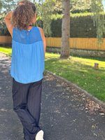 Pantalon à rayures – Taille unique 36/44 – Marine ou Noir 🖤