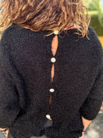 Pull maille doux à boutons – Orange ou Noir – Taille unique 36/46 🖤
