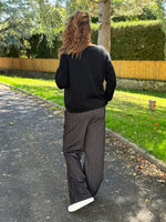 Pantalon à rayures – Taille unique 36/44 – Marine ou Noir 🖤