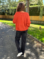 Blouse fluide en coton – Taille unique jusqu’au 44 – Écru, marron, terracotta 🖤