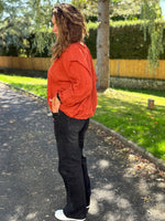 Blouse fluide en coton – Taille unique jusqu’au 44 – Écru, marron, terracotta 🖤