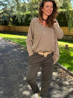 Pantalon Jog habillé avec ceinture – TU jusqu’au 44 ⭐️