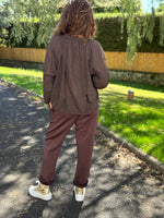 Blouse fluide en coton – Taille unique jusqu’au 44 – Écru, marron, terracotta 🖤