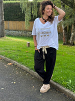 ★ T-shirt blanc « L’amour c’est moi » – Taille unique jusqu’au 48