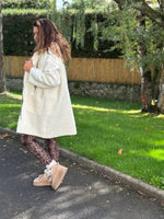 ★ Manteau laine bouillie mi-saison – Écru, Noir ou Marron