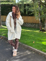 ★ Manteau laine bouillie mi-saison – Écru, Noir ou Marron
