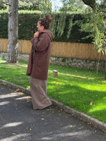 ★ Manteau laine bouillie mi-saison – Écru, Noir ou Marron