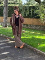 ★ Manteau laine bouillie mi-saison – Écru, Noir ou Marron