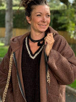 ★ Manteau laine bouillie mi-saison – Écru, Noir ou Marron