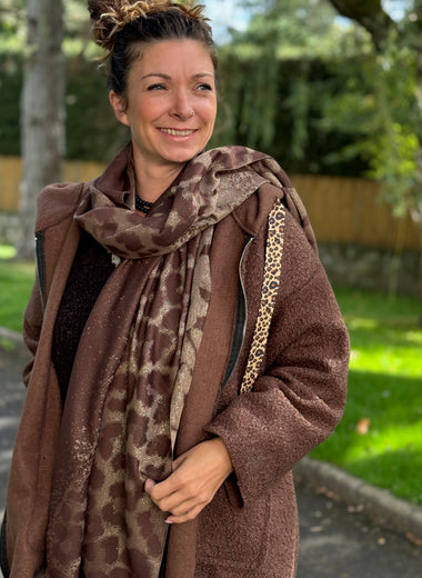 Écharpe léopard ★ marron doré