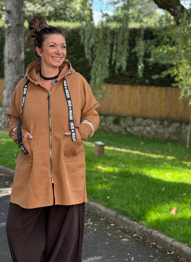 Manteau mi-saison zippé – TU jusqu’au 46 – Camel ou noir 🖤