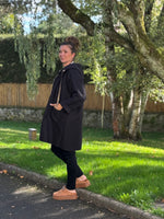 ★ Manteau laine bouillie mi-saison – Écru, Noir ou Marron