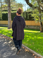 Manteau à capuche zippé avec poches – Camel ou Noir – TU jusqu’au 44