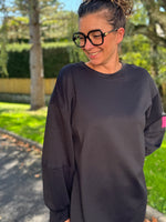 Robe sweat oversize – Beige, noir ou marron – Taille unique jusqu’au 46