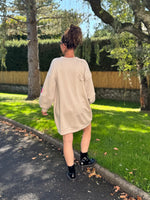 Robe sweat oversize – Beige, noir ou marron – Taille unique jusqu’au 46