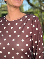 ★ Robe fluide à pois – col rond, manches longues