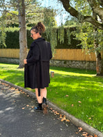 Manteau ceinturé en laine bouillie – Noir ou marron – Taille unique jusqu’au 44