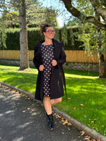 Manteau ceinturé en laine bouillie – Noir ou marron – Taille unique jusqu’au 44