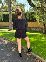 ★ Combinaison short velours côtelé – cache-cœur avec ceinture