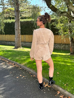 ★ Combinaison short velours côtelé – cache-cœur avec ceinture