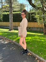 ★ Combinaison short velours côtelé – cache-cœur avec ceinture