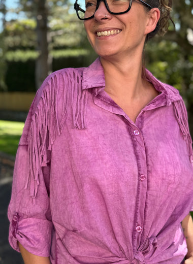 ★ Chemise à Franges – 100 % Coton Made in Italy