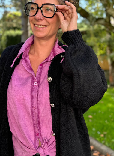 Gilet manches bouffantes – beige, camel ou noir