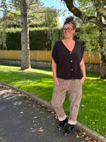 ★ Pantalon velours rayé – coupe droite élastiquée