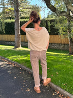 Gilet sans manches – Beige, gris chiné – Taille unique jusqu’au 48