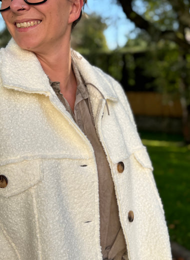 Veste sans manches en laine bouillie – TU jusqu’au 52 – Beige ou Marron ★